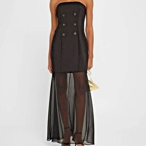 Liv Foster Ally Strapless Sheer-Skirt
Crepe Gown